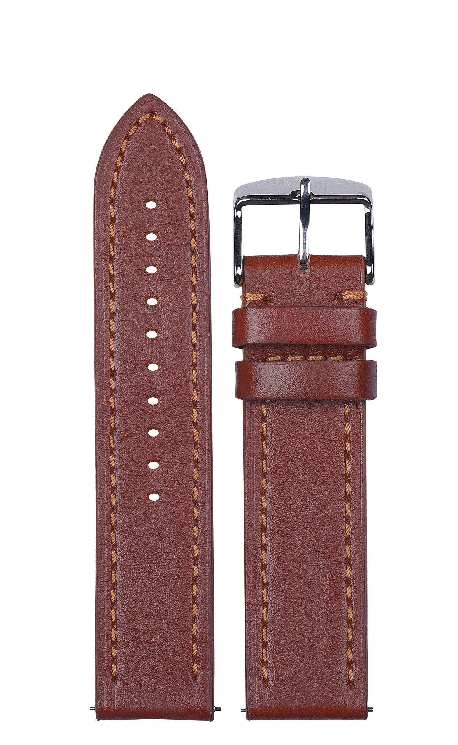 EXOR BABVILON TAN Colour Leather Watch Straps 22 MM With CUT EDGE finish of genuine leather Watch straps/Band for Men and Women (B08P7BQ3C3) Amazon Price History, Amazon Price Tracker