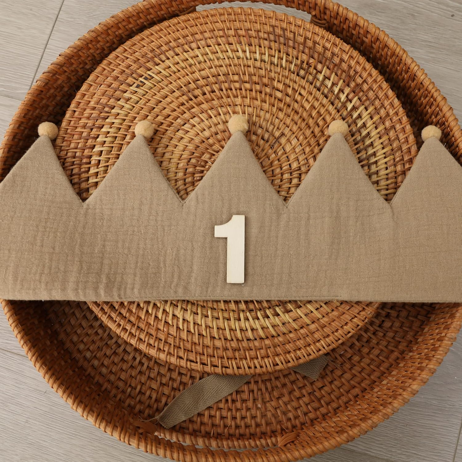 Handmade Crown Hat 1st Birthday for Baby Boy Girl 1-3 Years Birthday Party Decoration Headband - Image 6