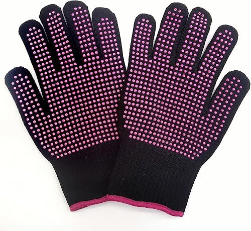 2 guantes resistentes al calor con golpes de silicona, guantes de peluquería anticalor para plancha plana, rizador, secador de pelo y otras