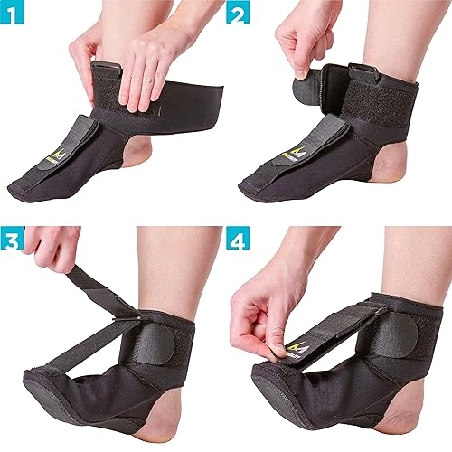 Miniatura 7 de BraceAbility Calcetín de noche para fascitis plantar férula de bota elástica suave para dormir tendinitis de Aquiles soporte de pie soporte de