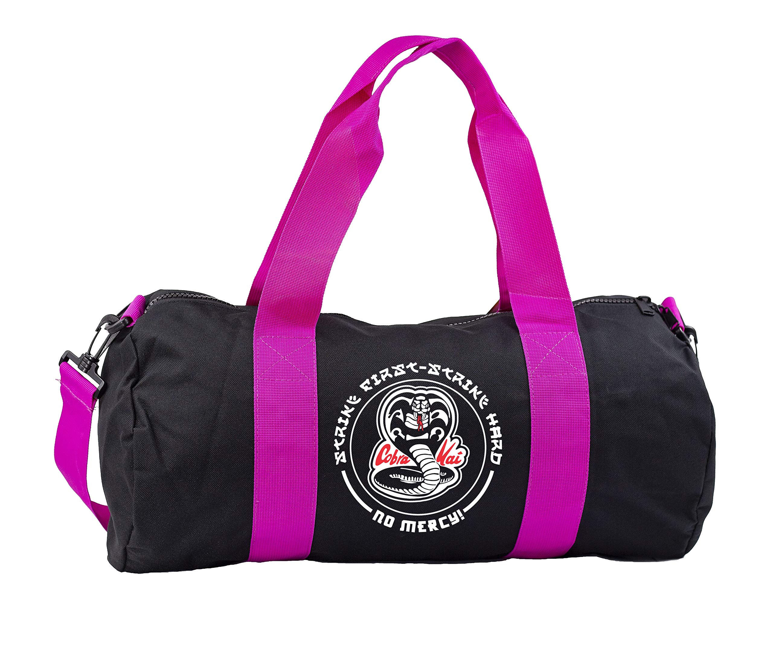 Hippowarehouse COBRA KAI STRIKE FIRST - STRIKE HARD Gymwear Gym Duffle Cylinder Uniform Kit Bag 50 x 25 x 25cm 20 litres