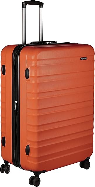 Amazon Basics Hardside Luggage ABS Hard-Shell Spinner / Suitcase with 4 Wheels - 71cm / 28 inches, Burnt Orange