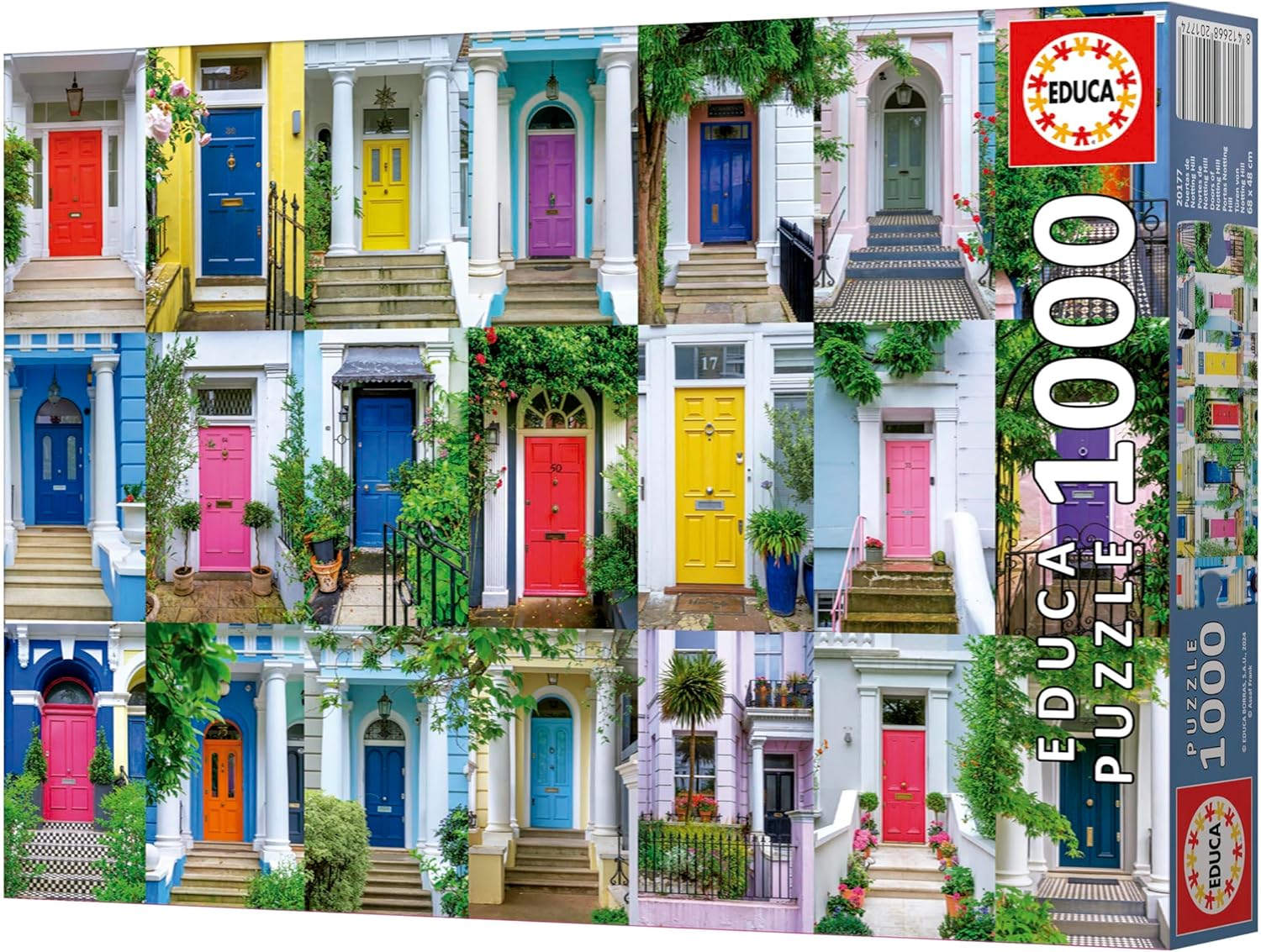 Educa - 1000 Piece Puzzle for Adults | Notting Hill Doors. Includes Glue Fix Puzzle. Measurements: 68 x 48 cm. from 14 Years Old (20177)