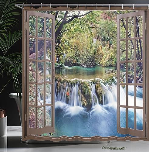 Miniatura 3 de Ambesonne Home set de cortina de baño con ganchos