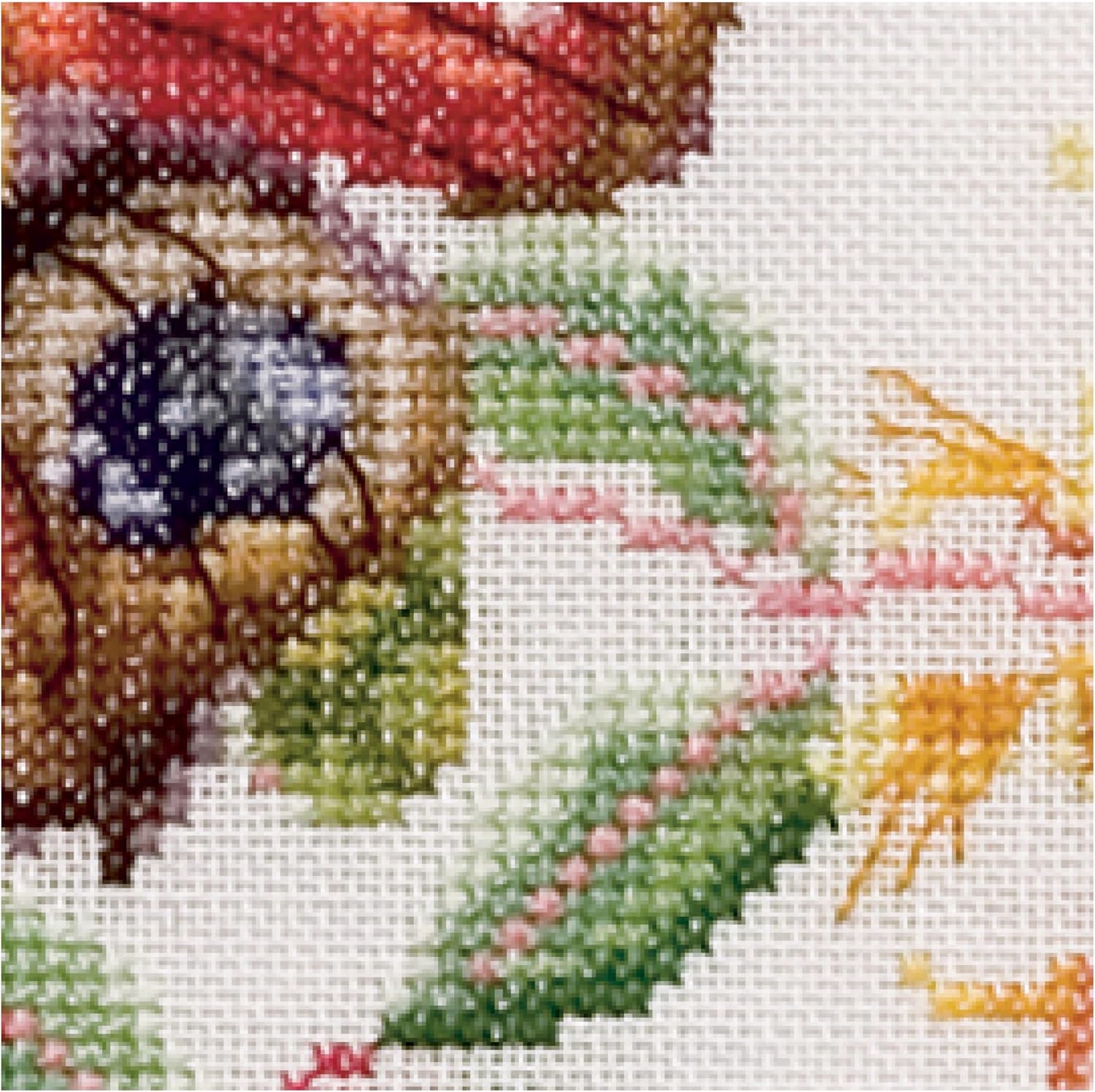 Thea Gouverneur - Counted Cross Stitch Kit - Butterfly-Honeysuckle - Aida - 18 Count - Embroidery Kit for Adults - DMC Embroidery Threads and Other Cross Stitch Supplies Included - 439A