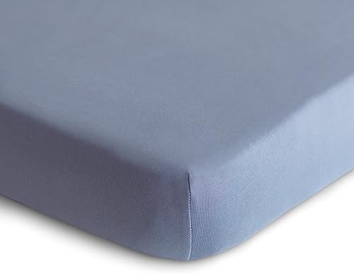 Miniatura 2 de mushie Sábana para cuna elástica y suave, ajustable de 28 x 52 pulgadas (niebla)