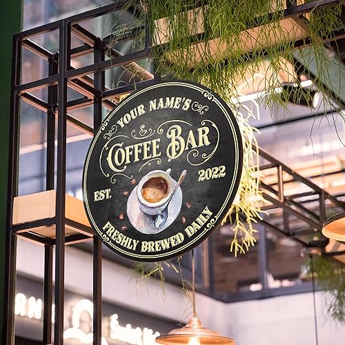 Miniatura 7 de Artsy Woodsy Letrero personalizado de madera para barra de café (no tallada o neón), placa de pared para decoración de cocina, regalos