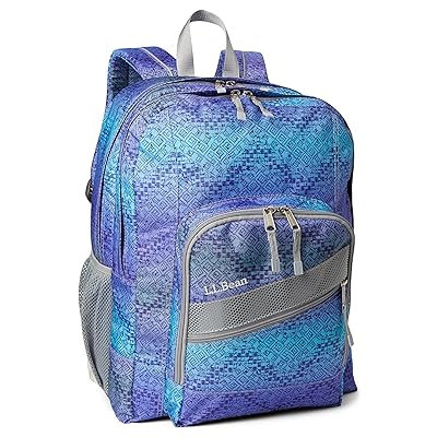 L.L.Bean Kids Kids Deluxe Book Pack 37L Print Backpack Bags Periwinkle Sky Chevron, Polyester