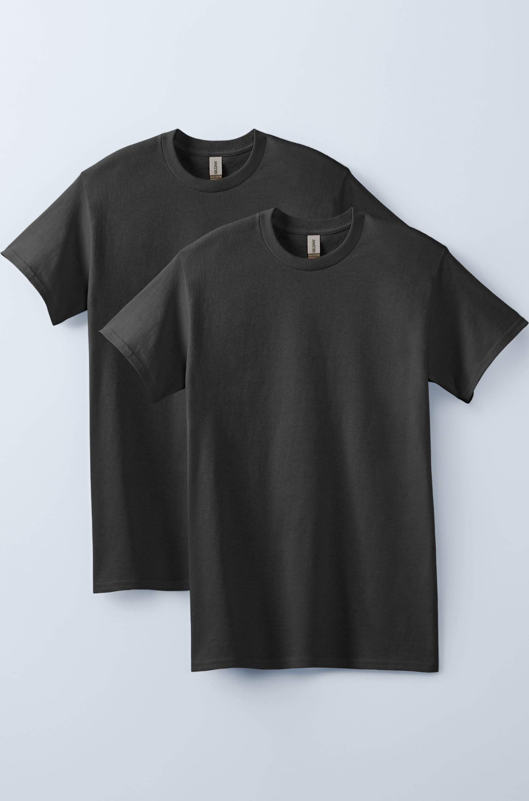 Men's Heavy Cotton Adult T-Shirt, 2-Pack, Black, Small