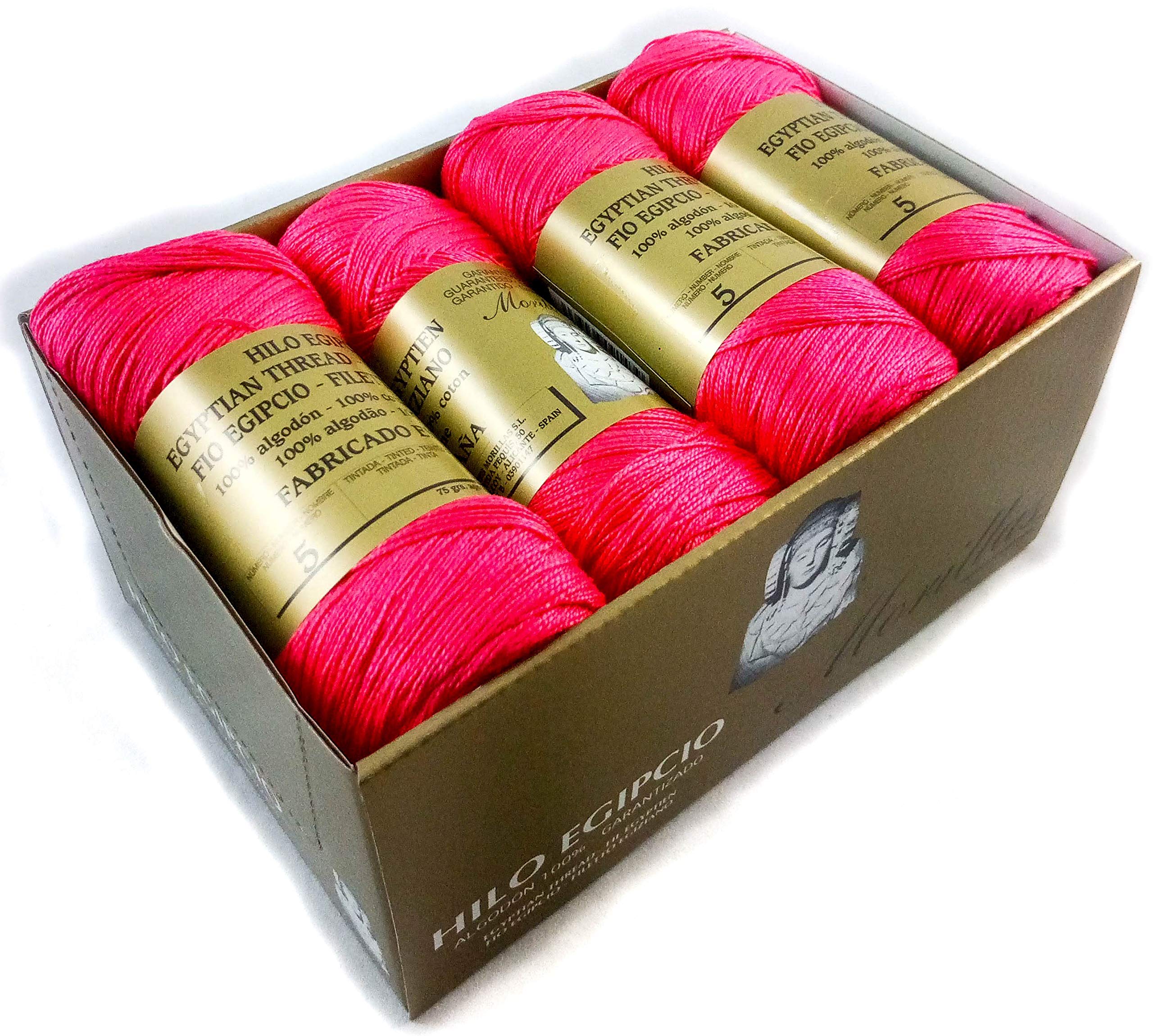 ZEPELINES Cotone Perlato 100% Egiziano – 8 Gomitoli Da 75 Gr – Colore Blu 10 – Ne 5/2 Per Uncinetto E Maglia