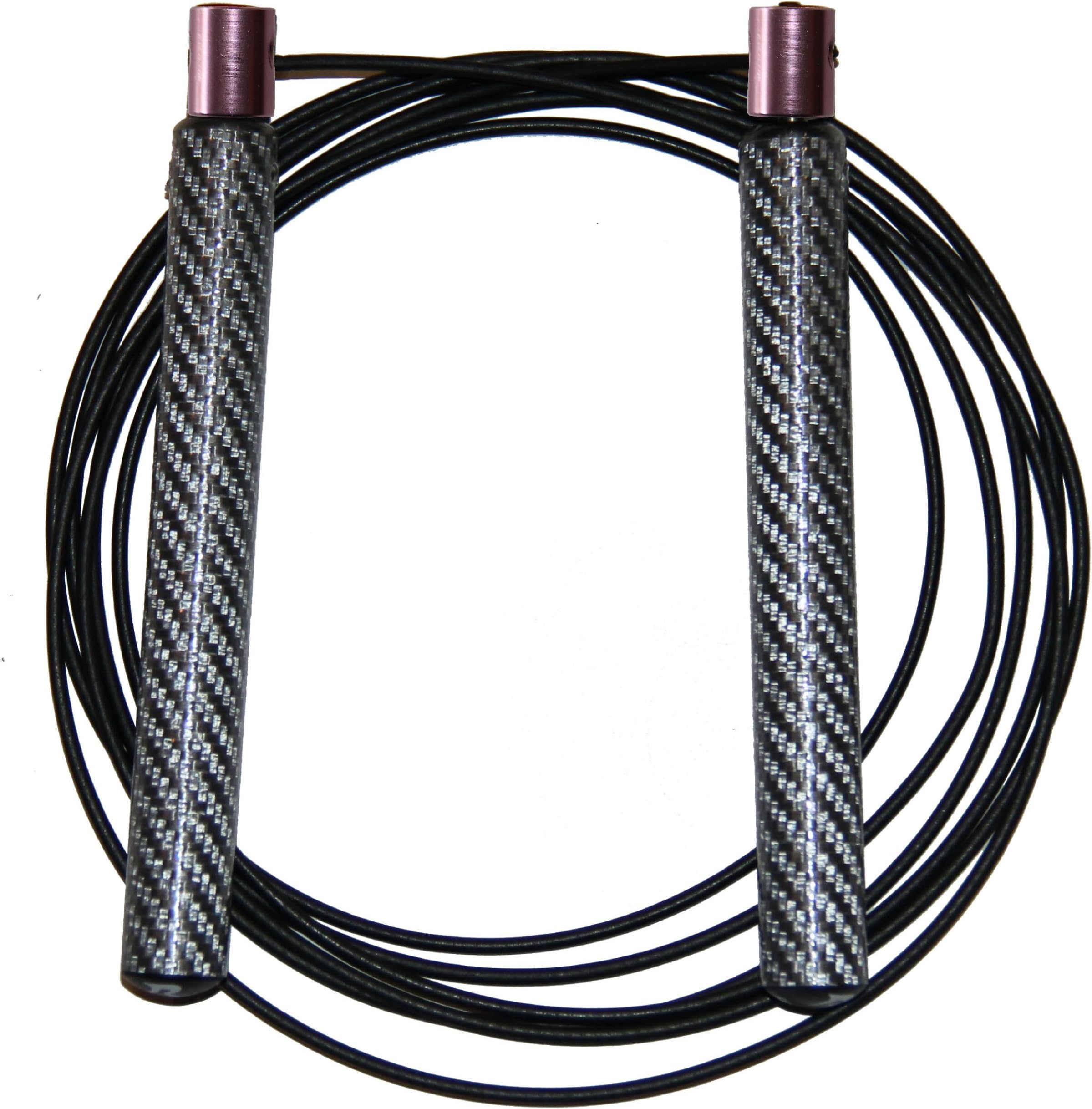 Revletics Speed Rope with Carbon Fiber Handles - Ultra Smooth for Mastering Double Unders (Pink, Purple, Blue, Silver, Black, Red, Gold).