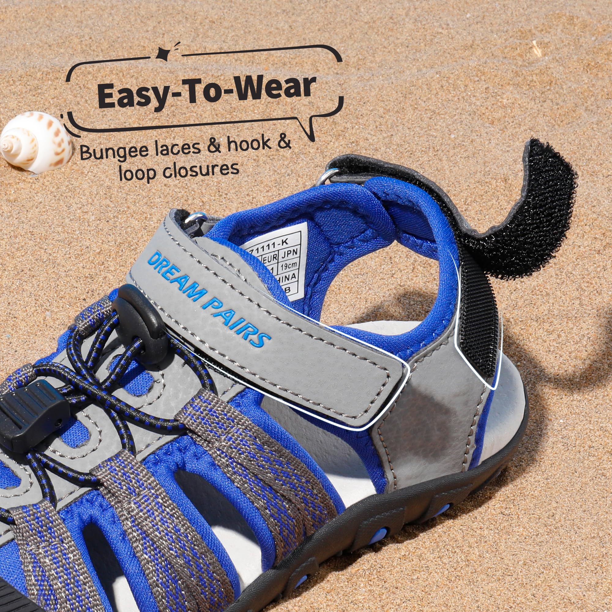 DREAM PAIRS KIDS Sandales de Sport Enfant Garçon Fille Légères et Respirantes, Sandales Outdoor Randonnée Plage Marche Chaussures Été Confortables