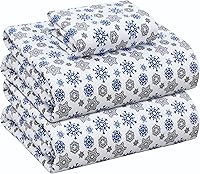 Vista 56 de RUVANTI Flannel Sheets Twin Size - 100% Cotton Double Brushed Twin Sheets Set, Deep Pockets 16 Inches, All Seasons Breathable & Extra Soft Bed Bali
