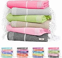 Vista 26 de Native Fab Paquete de 4 toallas turcas de playa, de gran tamaño, 40 x 71 pulgadas, de secado rápido, sin arena, ligeras, absorbentes, multiusos