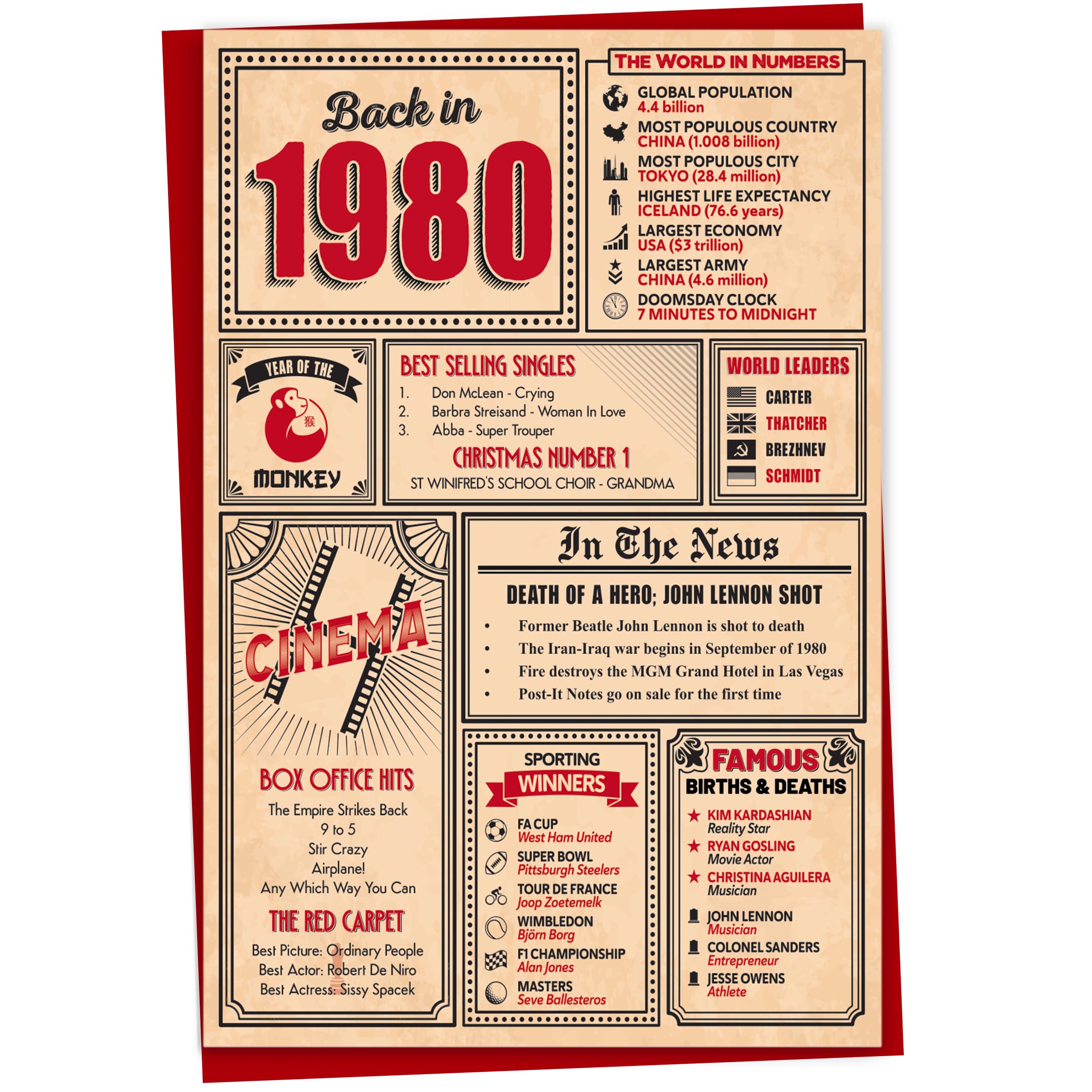 50th Birthday Card - Back in 1976 In This Year Card, Greeting Card for Men and Women, Birthday Cards for Women, Birthday Cards for Men, 50th Anniversary Card, 5x7 — view 50