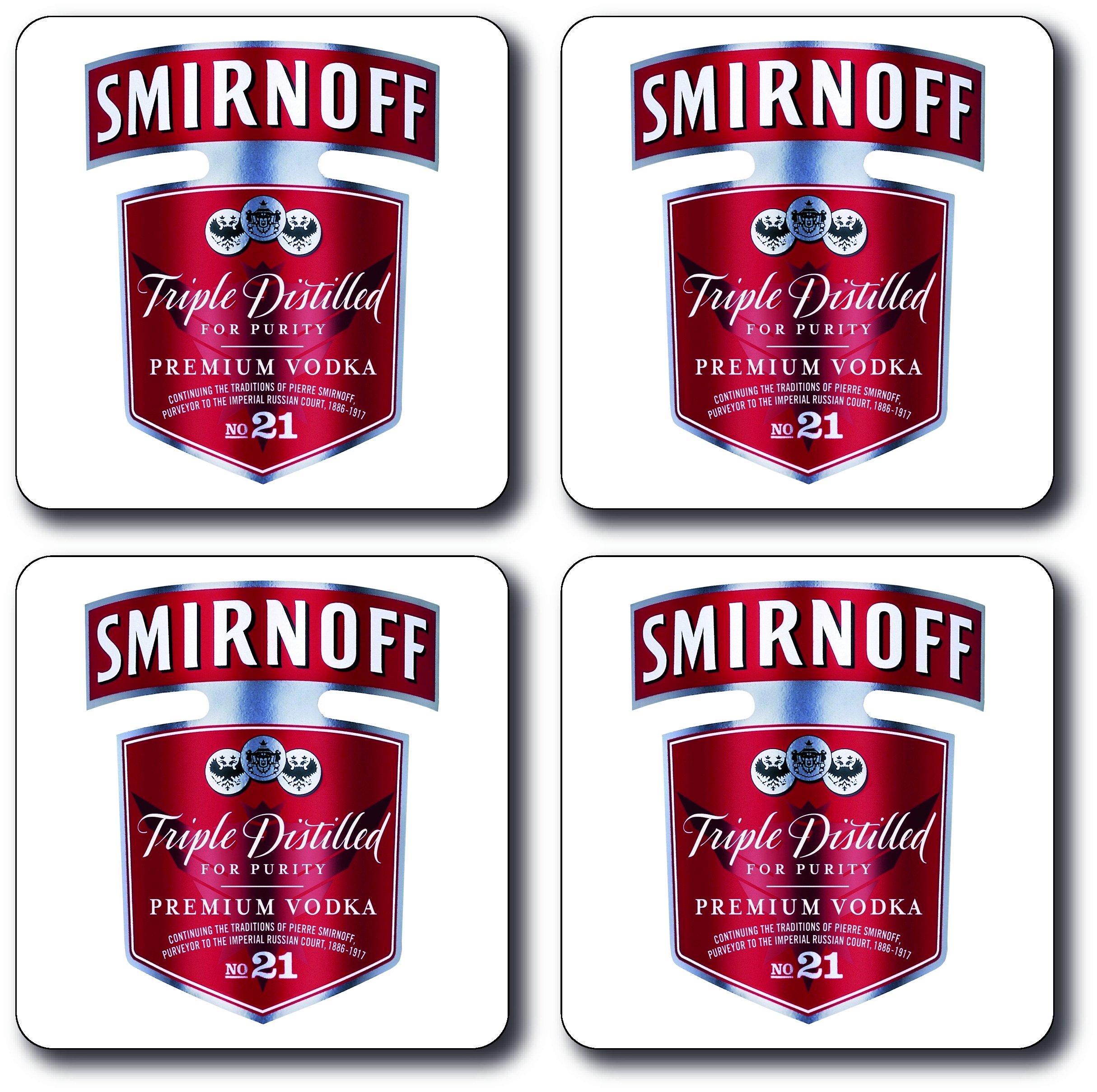 Smirnoff Square Coasters 4 Piece Coaster Set