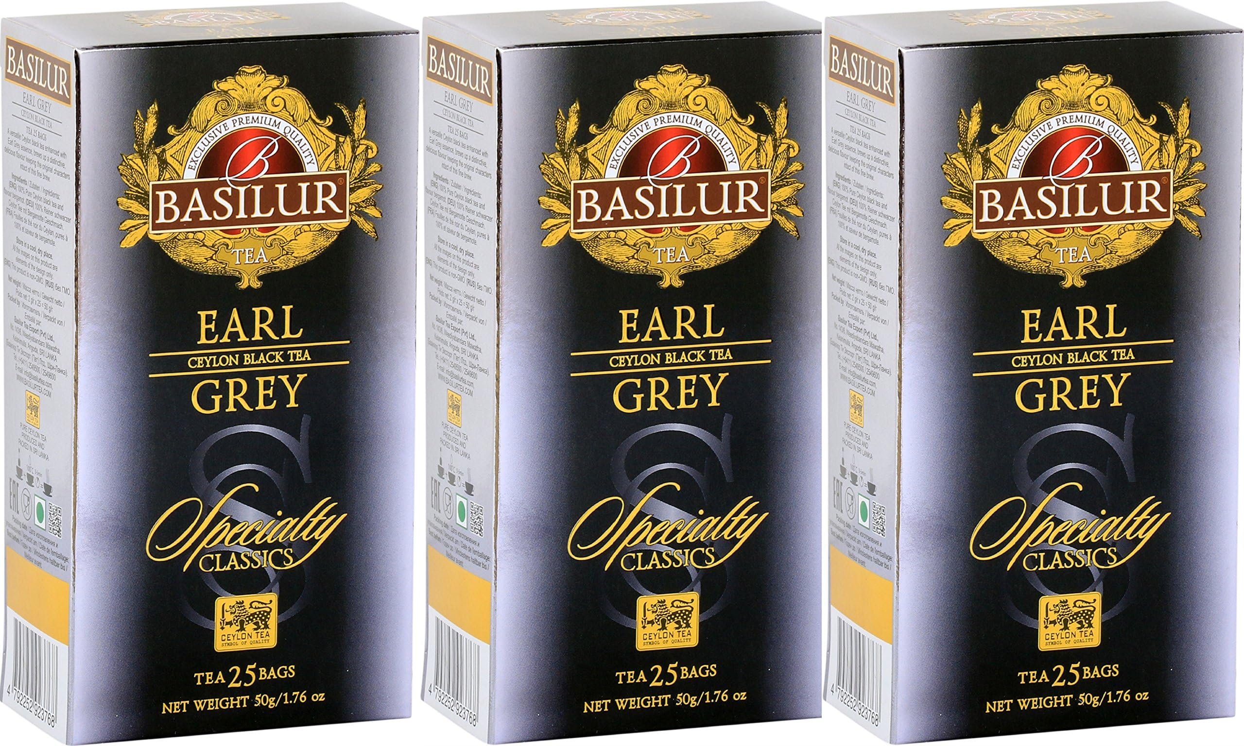 “Earl Grey” Specialty Classics Collection, 25 Count String and Tag Tea Bags - Pack of 3