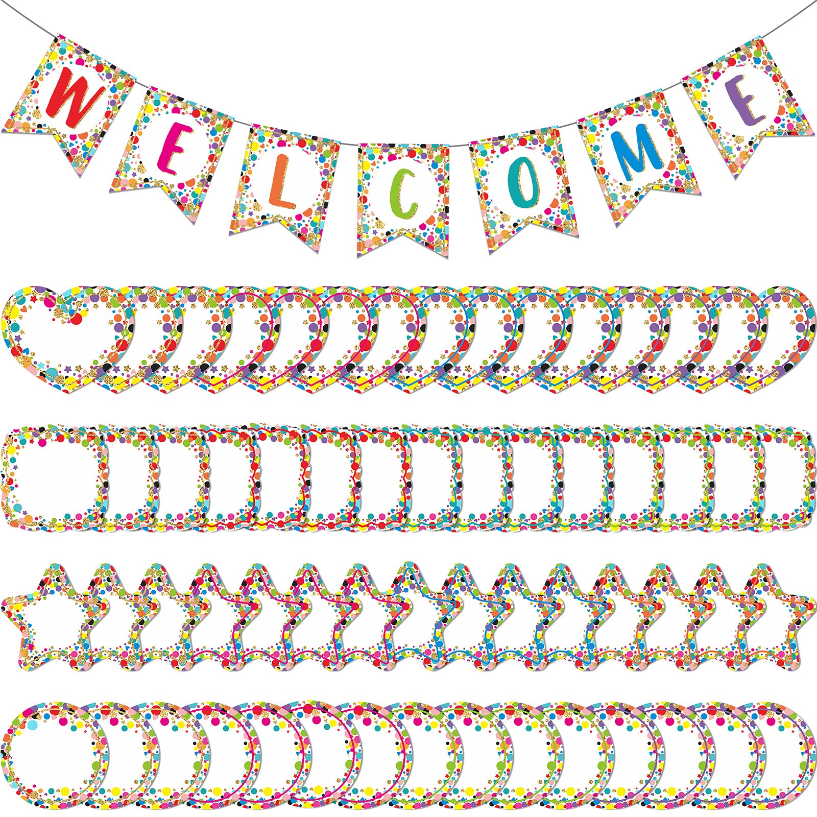 Buy 61 Pcs Confetti Banners Confetti Pennants Bulletin
