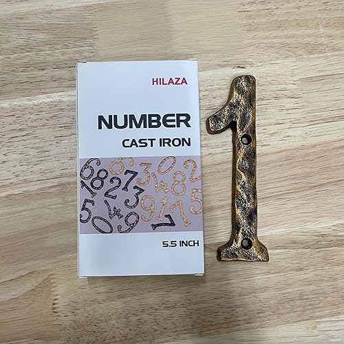 Miniatura 10 de Número de casa 0 para exterior, 5.5 pulgadas de hierro fundido Número de dirección de casa Número de casa