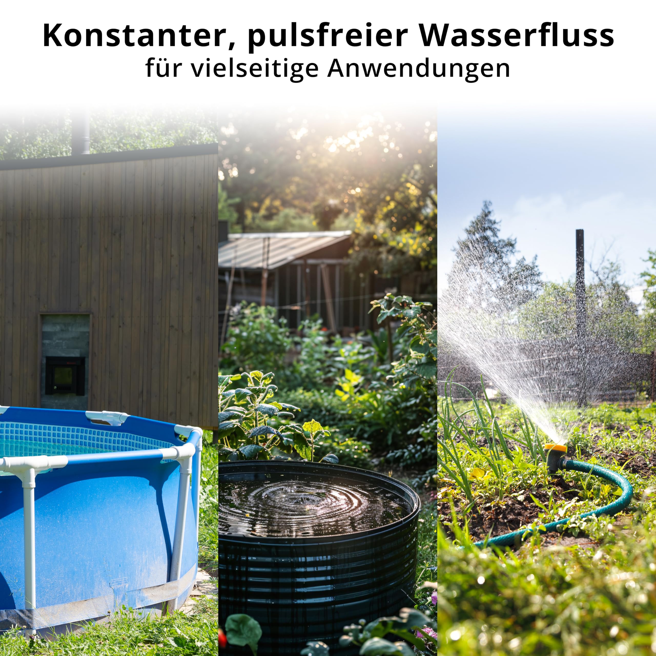 Grafner Premium Kreiselpumpe 10 Stufen, 5400 l/h 2200 Watt, 11 bar, Förderhöhe 110m, Ansaughöhe 8m, selbstansaugende Wasserpumpe, Edelstahl Gartenpumpe Hauswasserwerk Brunnenpumpe mehrstutig