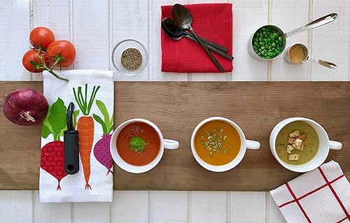 Miniatura 6 de T-fal Textiles Toalla de cocina de algodón tejido con estampado de doble cara, 16 x 26 pulgadas, estampado de verduras