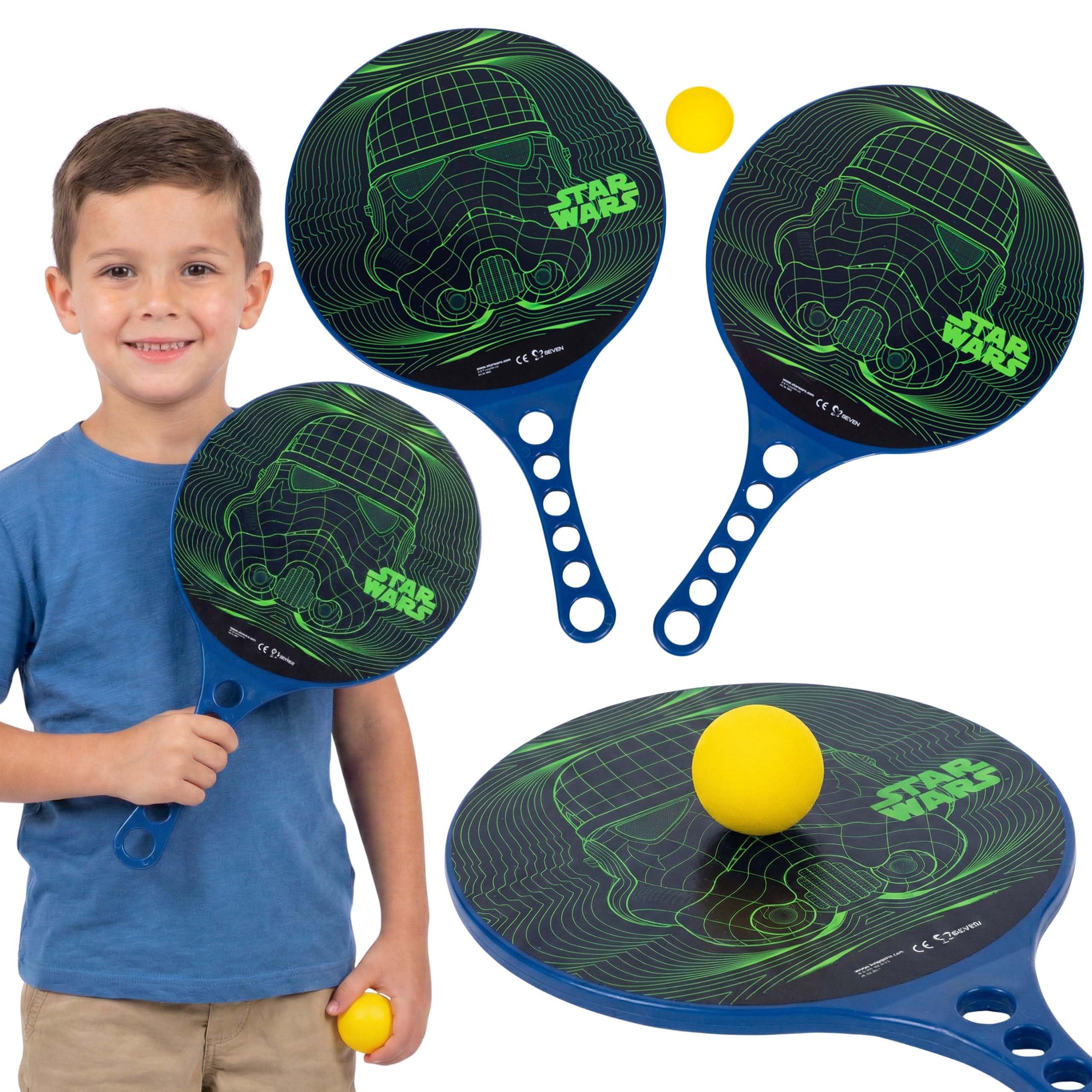 Plastikowe PALETKI do gry dla dzieci, (Disney, Marvel, Paw Patrol, Stitch, Star Wars) RAKIETKI do gry w ogrodzie + gumowa piłeczka