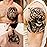 49 Sheets Tribal Black Temporary Tattoos For Women Men Adults Body Arm, Long Lasting Maori Wolf Tiger Lion Spartan Warrior Gladiator Fake Tattoo Stickers Gangster Rose Skull, Bulk Halloween Tattoos