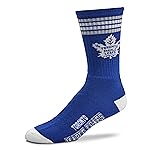 For Bare Feet NHL Toronto Maple Leafs 4 Stripe Deuce Crew Sock Team Color MEDIUM