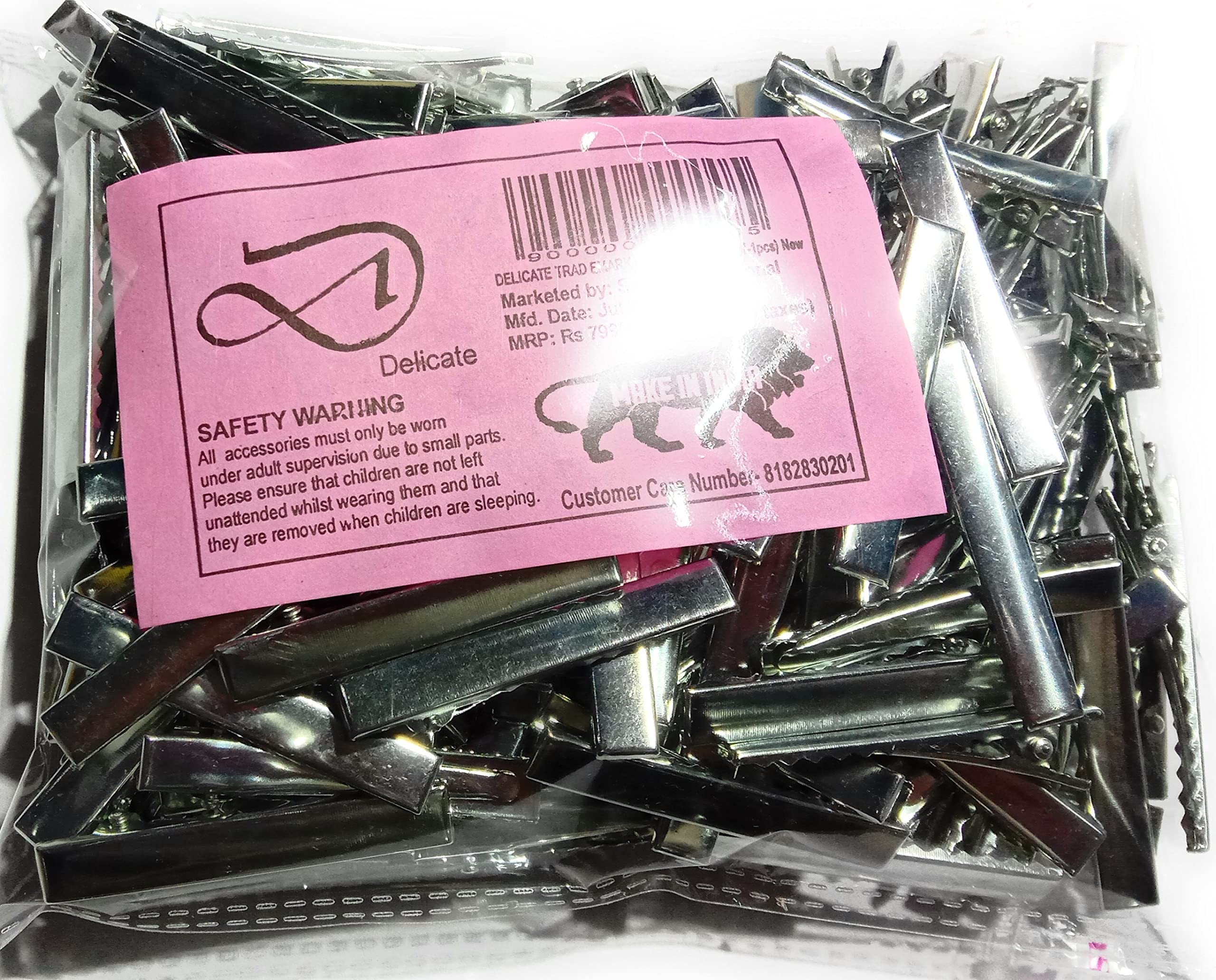 Delicate 50 Pieces 4.5 Cm SIVER COLOUR Long Flat Alloy Steel Metal Single Prong Alligator DIY Bow Hair Clips-image-9