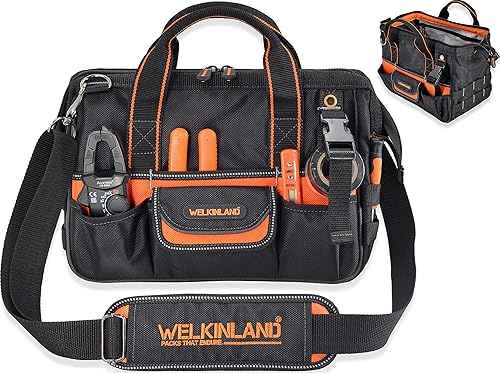 WELKINLAND Bolsa de herramientas pequeña de 13 pulgadas, Bolsa de herramientas para electricista, Bolsa de herramientas eléctricas, Bolsa de