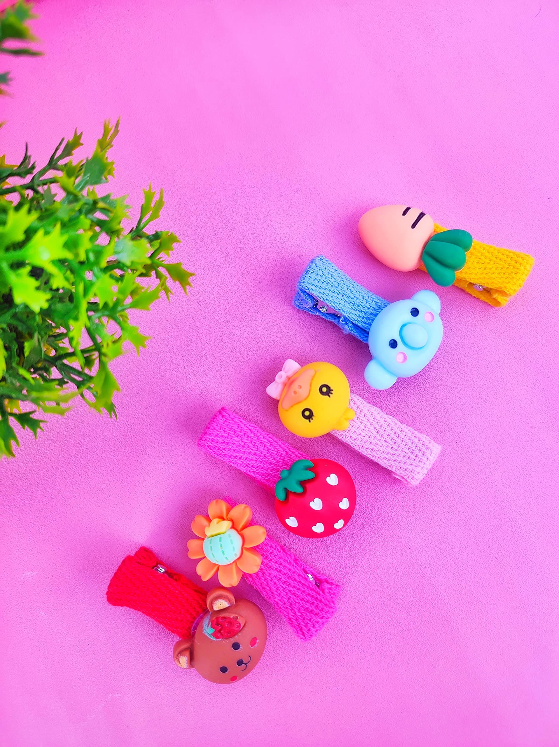 ANNACREATIONS 26 Pcs Baby Girls Hair Clips Cute Animal Character Fruit Flower Pattern Fully Ribbon Lined Hair Clips Hair Accessories For Girls 1
