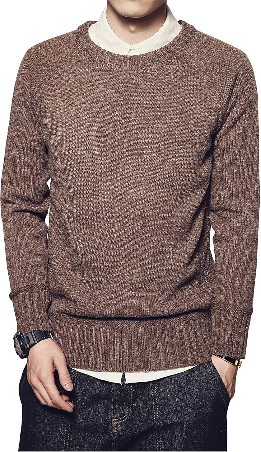 Amazon ハバー Habor ニット セーター メンズ カットソー 長袖 丸首 綿 大きいサイズ カジュアル クルーネック 防寒 ストリート 無地 修身 セーター 通販