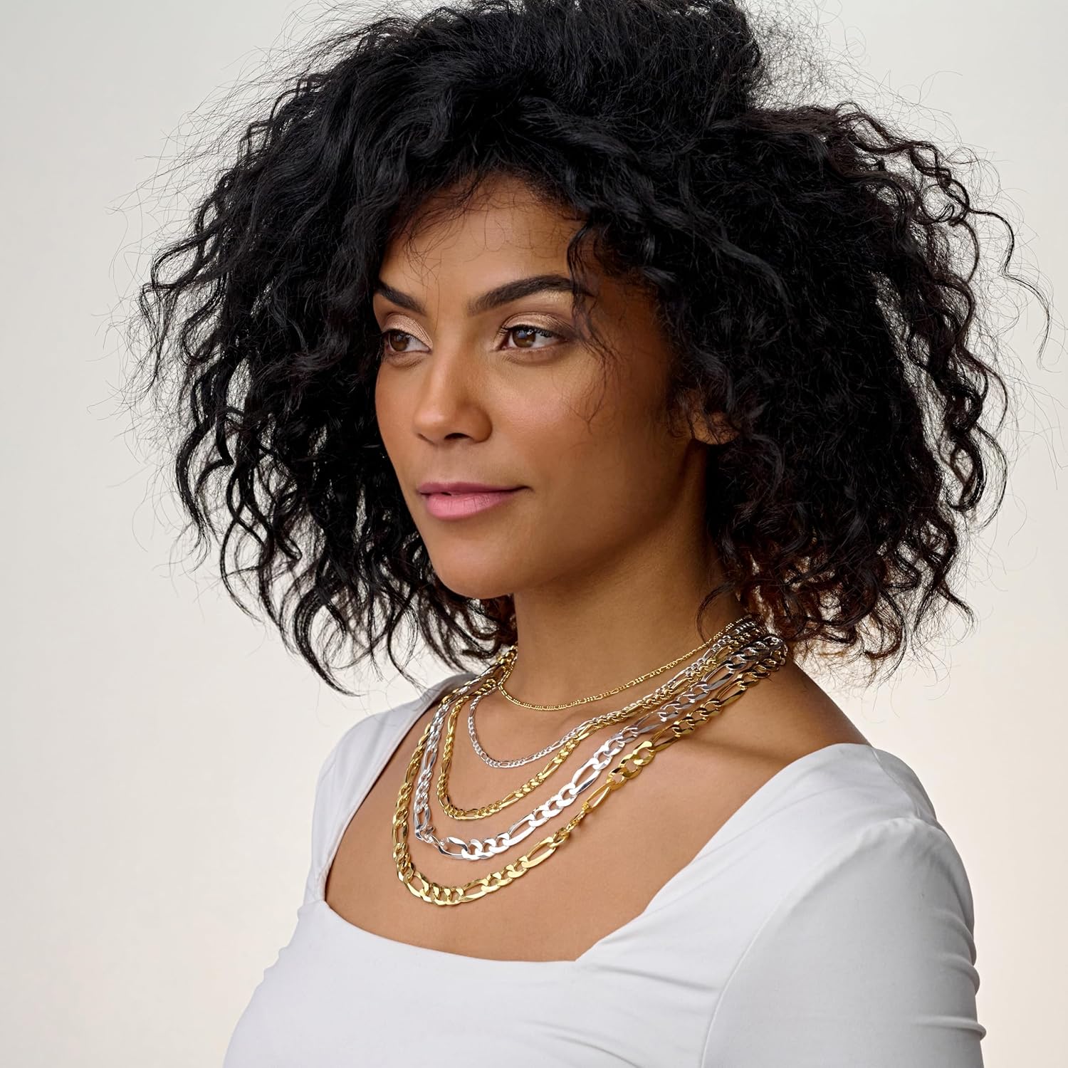 Italian 925 Sterling Silver Figaro Link Chain Necklace - for Men & Women - Available in Sterling Silver or Yellow Gold Plated Sterling Silver - in Widths 2.2mm, 3.8mm, 5.5mm, 8.9mm - Lengths 16 or 18 inches - Image 6