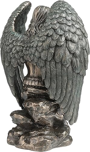 Miniatura 5 de Veronese Design Estatua de ángel con acabado de bronce antiguo, monumento de arcángel de oración de San Miguel de 9,1 pulgadas