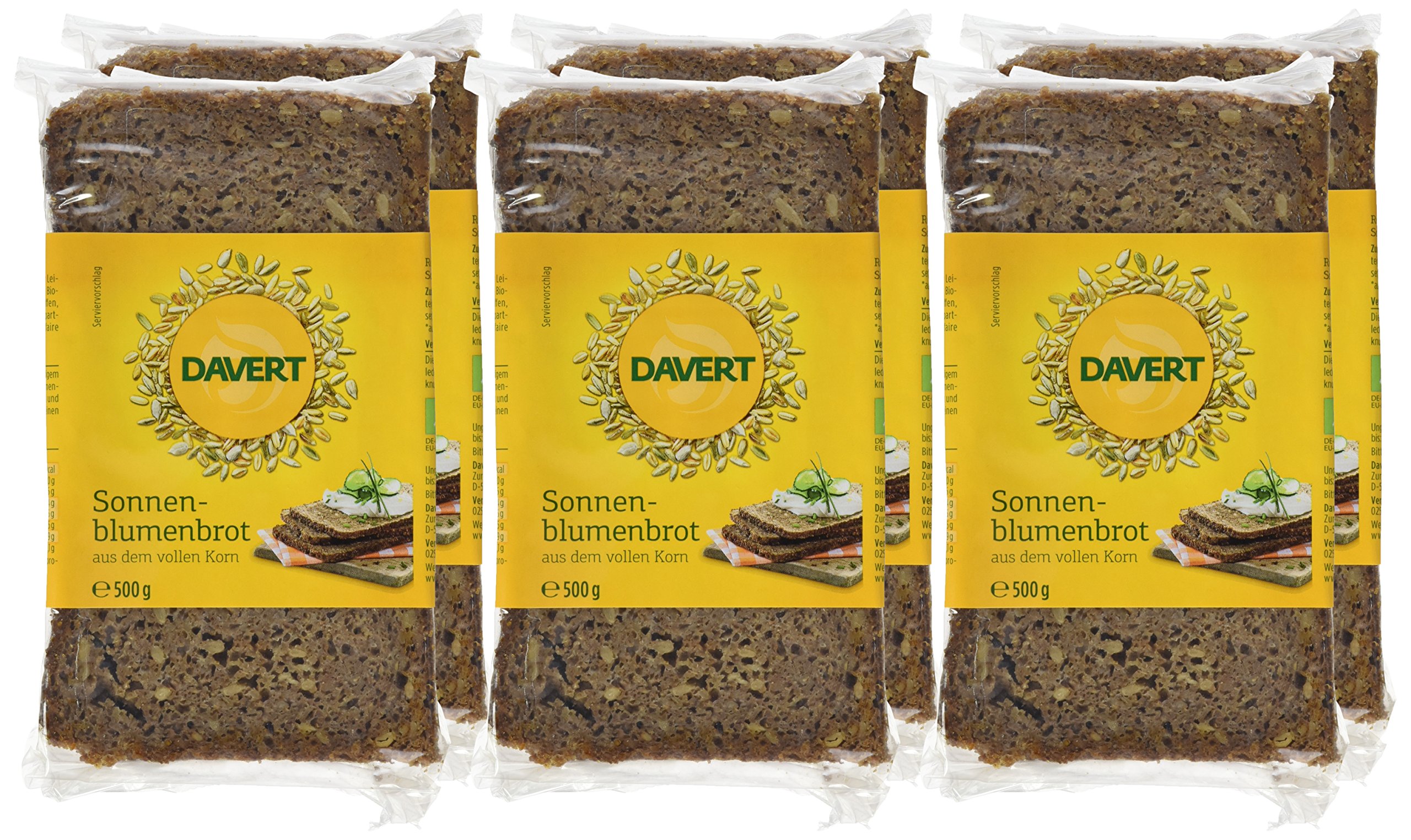 Davert Sonnenblumenbrot,6er Pack (6x 500 g) - Bio