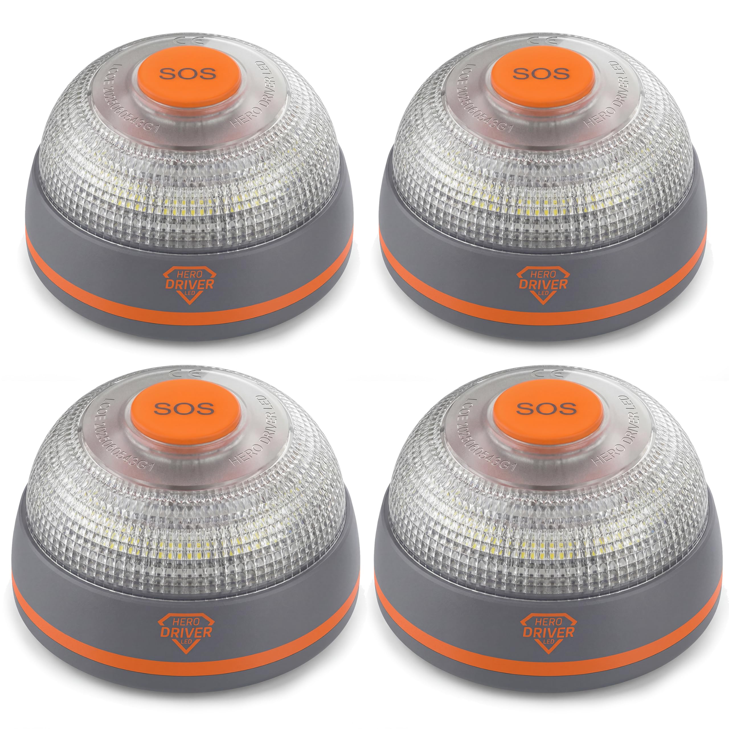 Pack 4x Hero Driver LED Baliza V16 Conectada y Geolocalizada – Certificada por la DGT – Conectividad Incluida hasta 2040 – Emergencia Coche – Obligatoria a partir de 2026 – Tarjeta Vodafone SIM Gratis