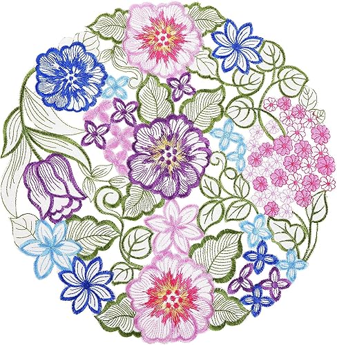 Miniatura 2 de Juego de 4 manteles individuales florales de primavera y Pascua, bordado de flores florales para decoración de mesa del hogar, cocina, comedor