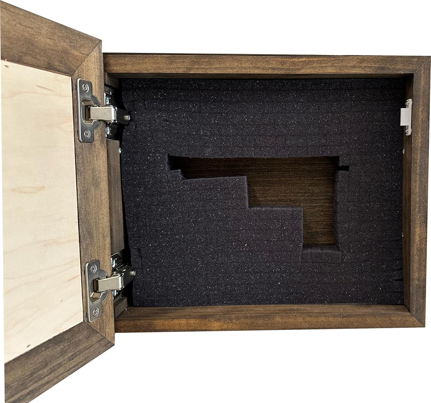 Bellewood Designs Hidden Gun Safe Recessed in Wall with Luke 11:21 Bible Verse Decoration - Recess in The Wall or Mount On The Wall Concealed Gun Storage Cabinet