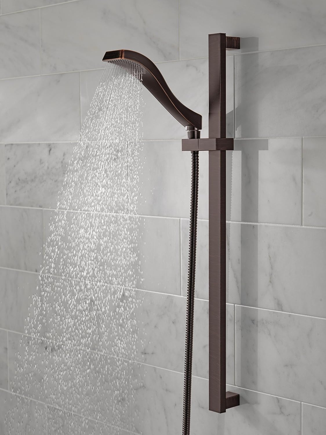 Top Brands Delta Faucet Dryden Single-Spray Touch-Clean Wall-Mount Slide Bar Hand Held Shower with Hose, Venetian Bronze 57051-RB