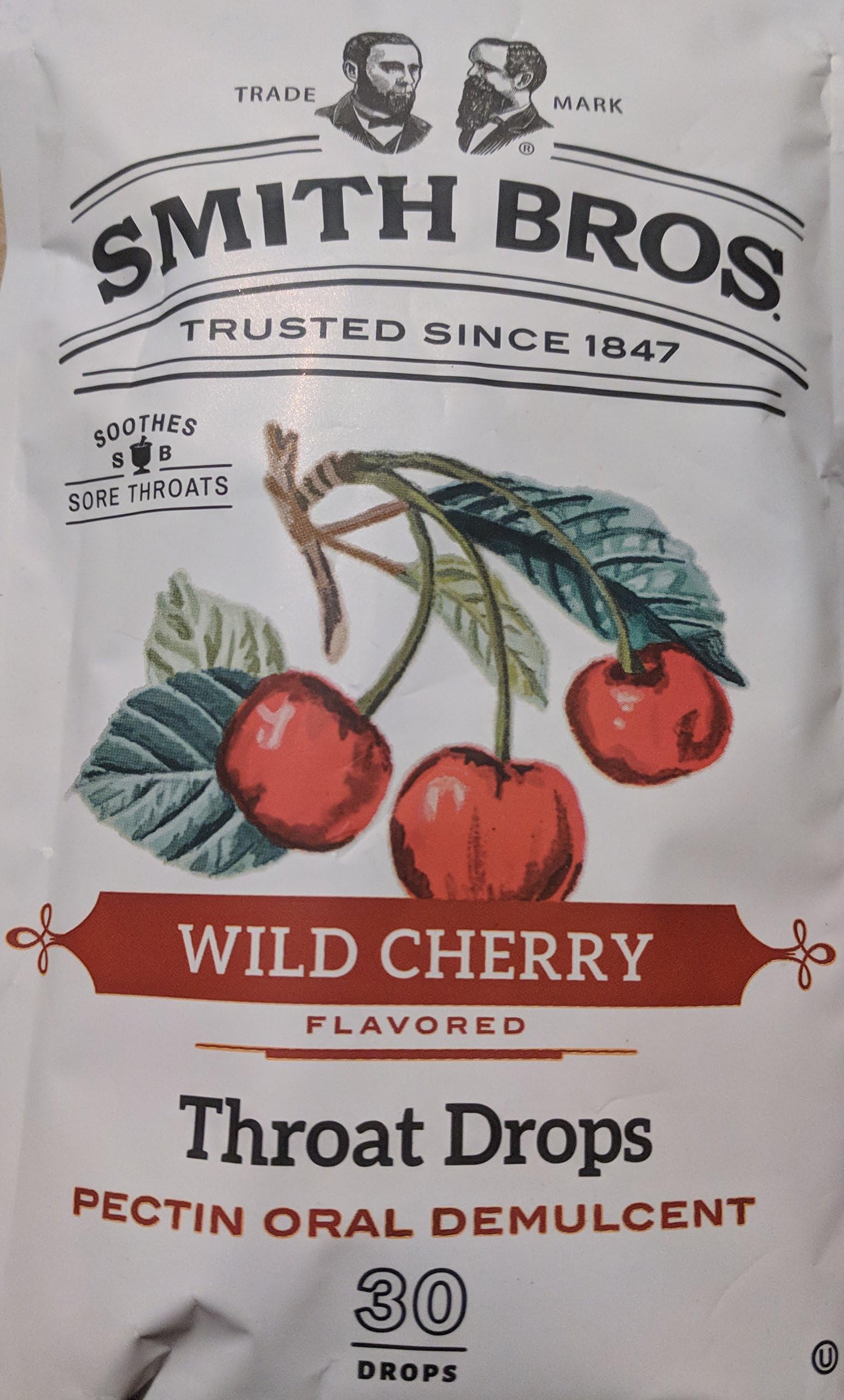 Smith Bros. Wild Cherry Sore Throat Drops, with Pectin