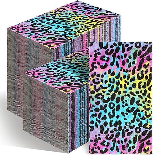 Miniatura 7 de Zonon 200 servilletas de invitados con estampado de leopardo y animales, toallas de invitados decorativas, desechables, papel de baño, desechables,