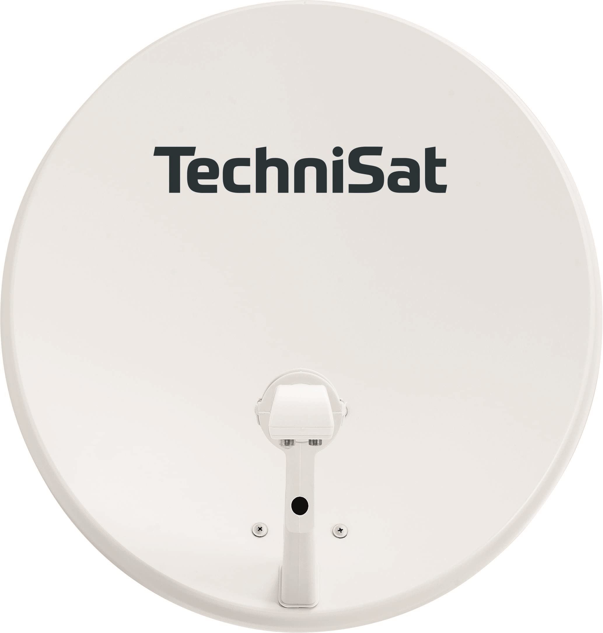 TechniSat TECHNITENNE 60 - Antenna parabolica per 2 utenti (impianto satellitare digitale da 60 cm, set completo, antenna con supporto per fissaggio a palo e LNB twin universale) grigio chiaro - Vista 2