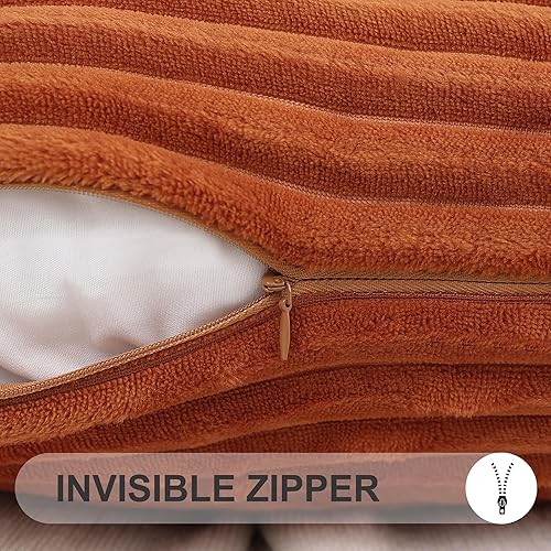 Miniatura 5 de Simmore Juego de 2 fundas de almohada decorativas de otoño de 20 x 20 pulgadas, fundas de almohada de franela de felpa suave de doble cara para