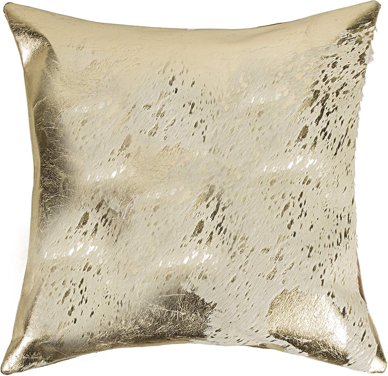 Natural Torino Cowhide Throw Pillows with Poly Insert | Scotland Accent Pillows Handcrafted from 100% Cow Hide, Silver & Grey, 12 in x 20 in