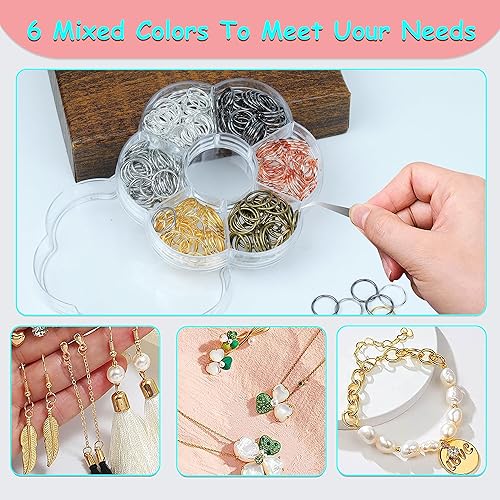 Miniatura 6 de YAKA 300 piezas de 14mm, 1 caja de 6 colores, anillo de salto abierto, anillo de joyería llavero para accesorios de fabricación de joyas, 1