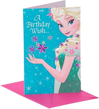 American Greetings Birthday Card for Kids Frozen, Queen Elsa