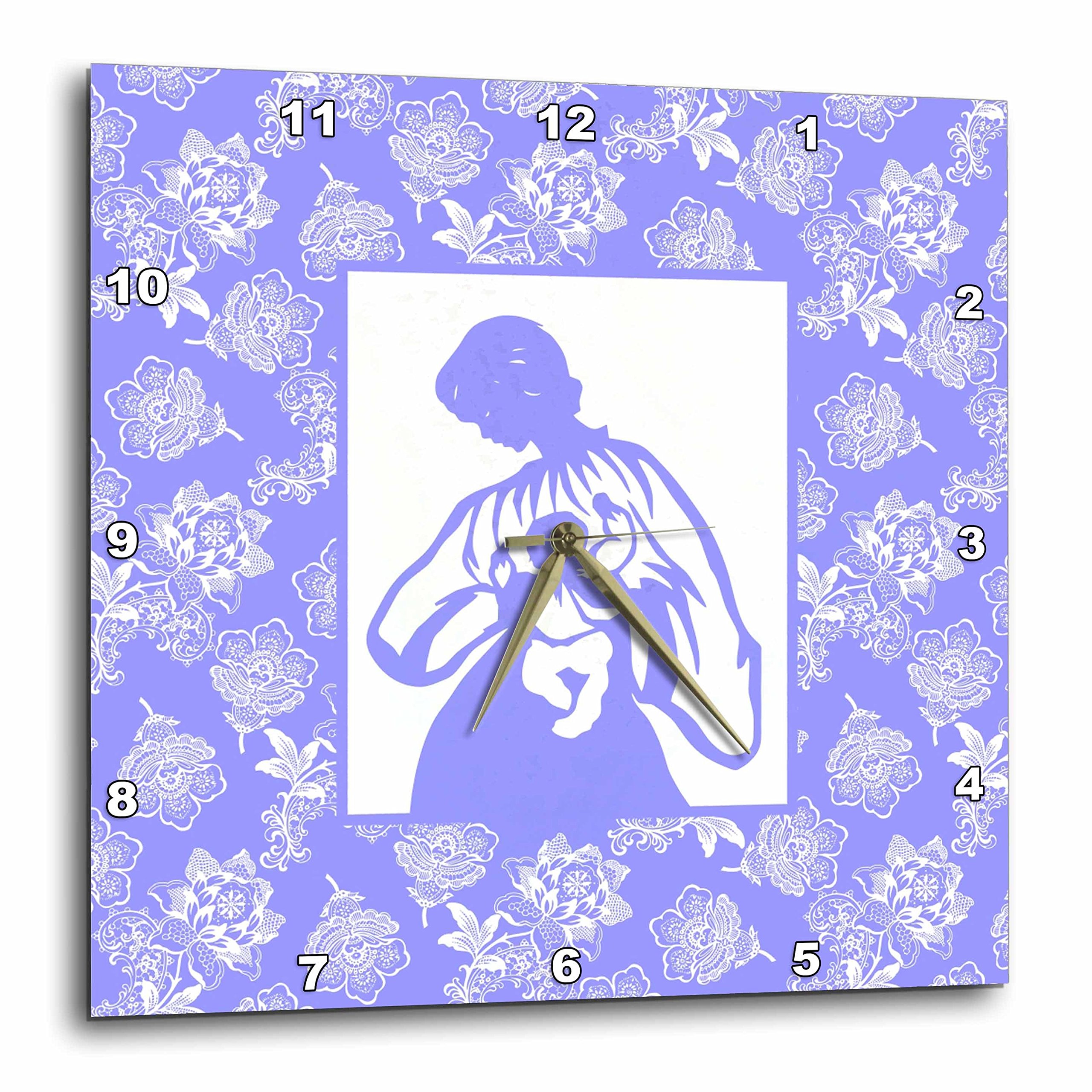 Horloge murale en aluminium blanc 3dRose 38x38 cm pour decoration interieure moderne