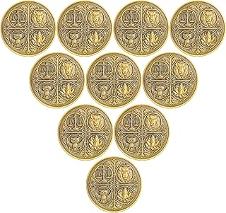 The Cardinal Virtues Stoic Coin with Symbols of Justice, Courage, Wisdom, and Temperance (Pack of 10)