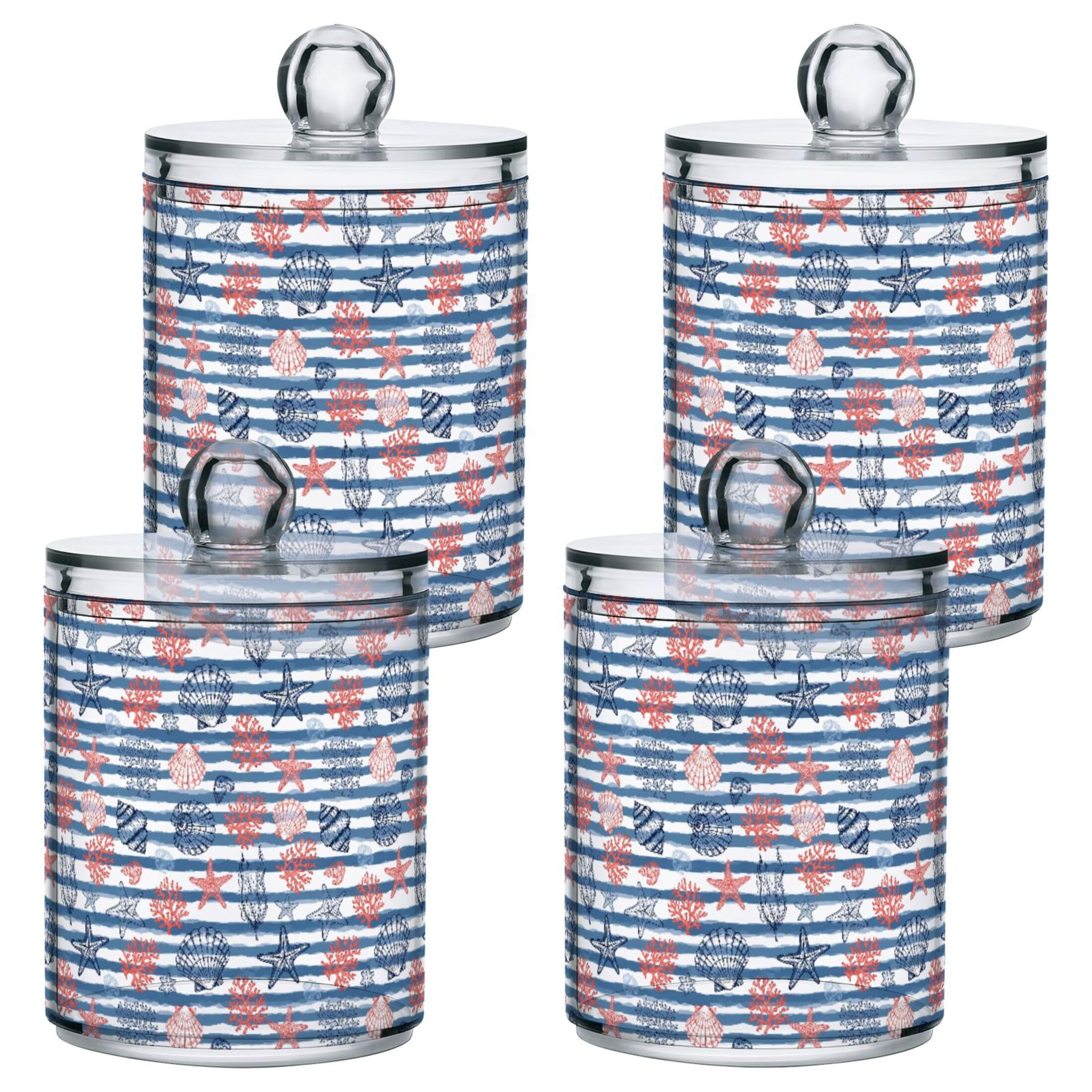Organizador de bastoncillos de baño juego de 4 botes acrílicos porta bastoncillos de algodón