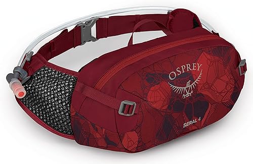 Osprey Seral - Riñonera unisex para ciclismo (4 litros) con depósito hidráulico, color rojo clarete, talla única